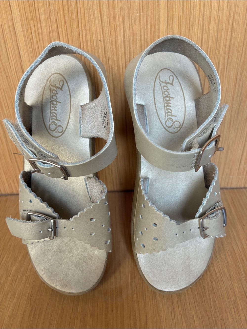 Footmates Girls ARIEL Leather Sandal - Gold - Size 13